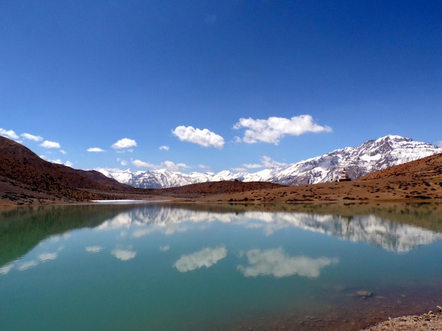 Vista panorâmica do lago Dhankar