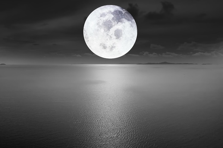 Foto vista panorâmica do mar contra o céu à noite
