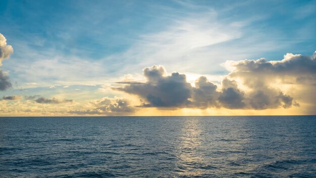 Vista panorâmica do mar contra o céu durante o pôr-do-sol