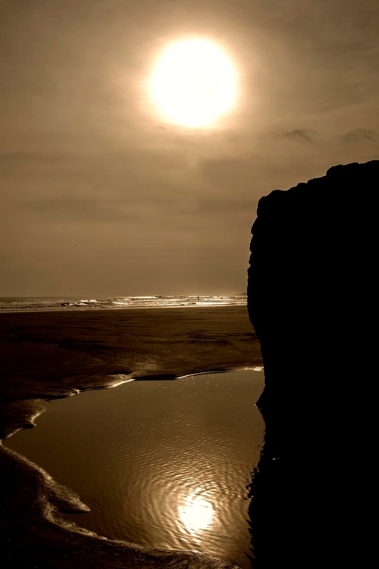 Foto vista panorâmica do mar contra o céu durante o pôr-do-sol