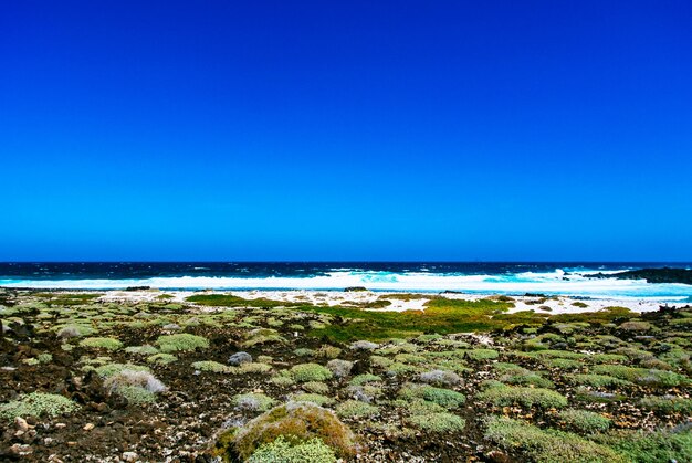 Vista panorâmica do mar contra o céu limpo