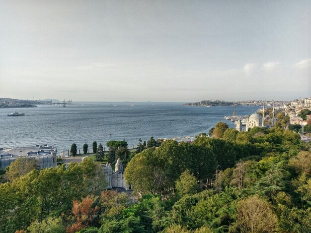 Vista panorâmica do mar contra o céu