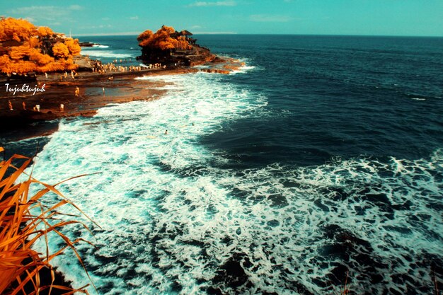 Foto vista panorâmica do mar contra o céu