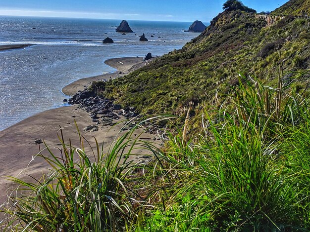 Foto vista panorâmica do mar contra o céu