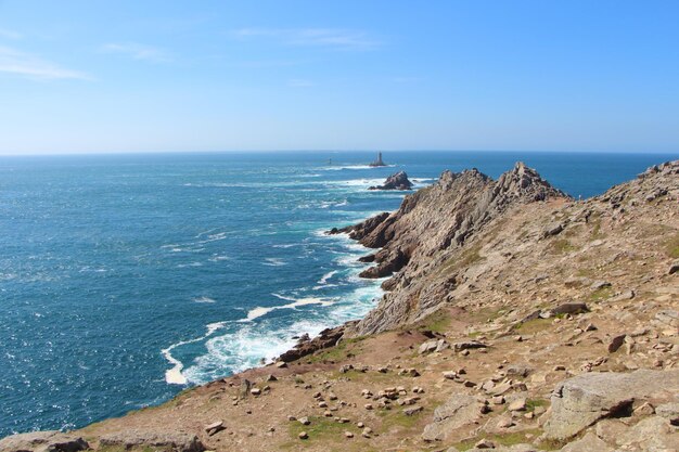 Foto vista panorâmica do mar contra o céu