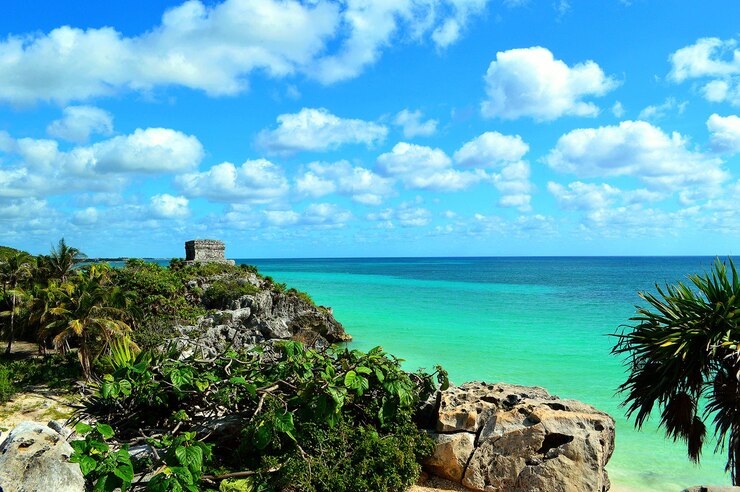 Foto vista panorâmica do mar contra o céu
