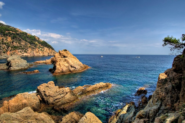 Vista panorâmica do mar contra o céu