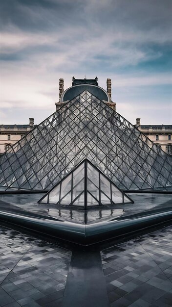 Foto vista panorâmica do museu do louvre