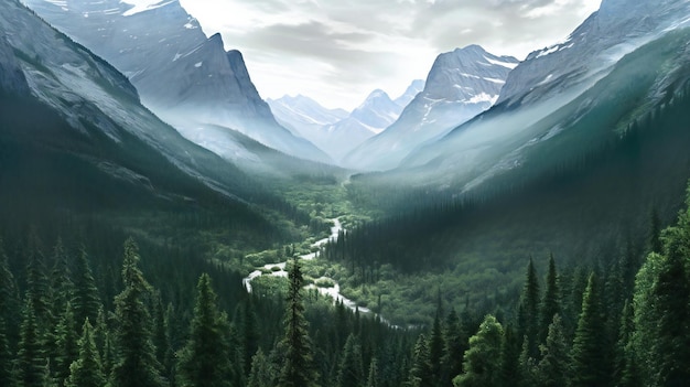 Vista panorâmica do Parque Nacional de Banff Alberta Canadá