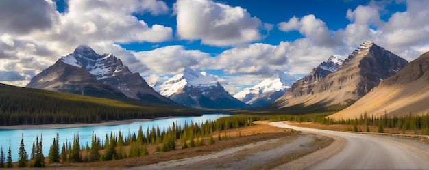 Vista panorâmica do Parque Nacional de Banff, Alberta, Canadá