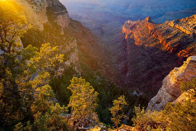 Vista panorâmica do Parque Nacional do Grand Canyon. Viagem nos EUA.