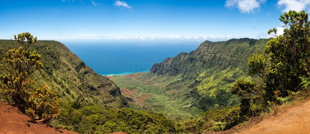 Vista panorâmica do vale Kalalau Kauai