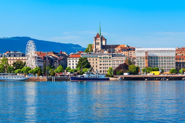 Foto vista panorámica de ginebra en suiza