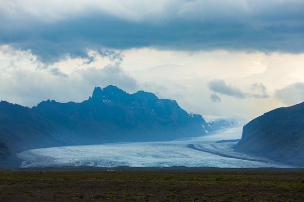 Foto vista panorámica del glaciar skaftafell