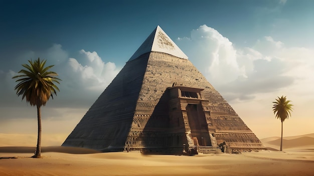 Vista panorámica de la gran pirámide de Giza en Egipto