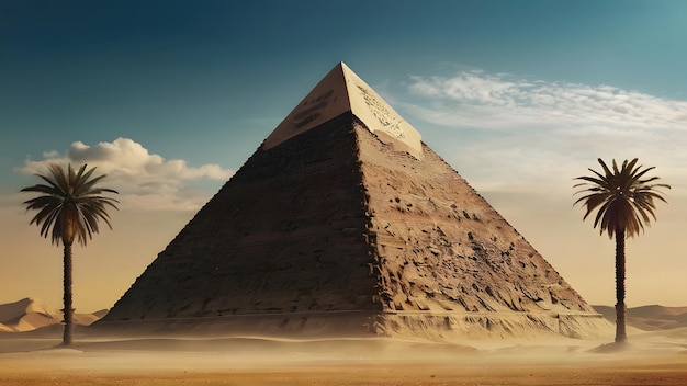 Foto vista panorámica de la gran pirámide de giza en egipto
