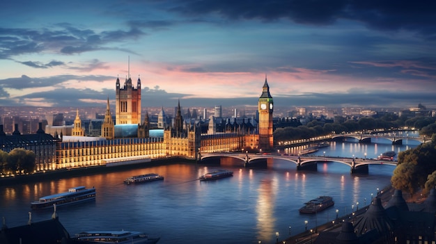 Vista panorámica de la hermosa ciudad de Londres