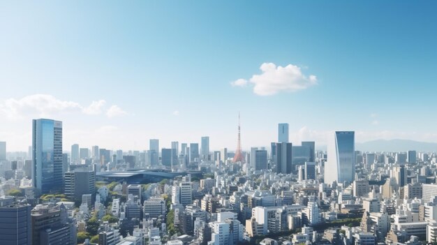 Vista panorámica de la hermosa ciudad de Tokio