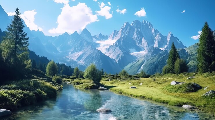 Vista panorámica de la hermosa mala osojnica en bled eslovenia bajo un día soleado ai generativo