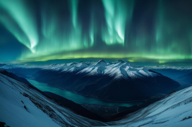 Una vista panorámica de los hermosos icebergs del paisaje de la Columbia Británica, Canadá.