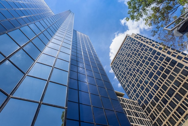 Vista panorámica del horizonte del centro financiero y de negocios de la Ciudad de México cerca del Paseo de Reforma