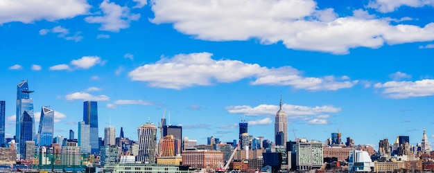 Foto vista panorámica de los horizontes de la ciudad de nueva york