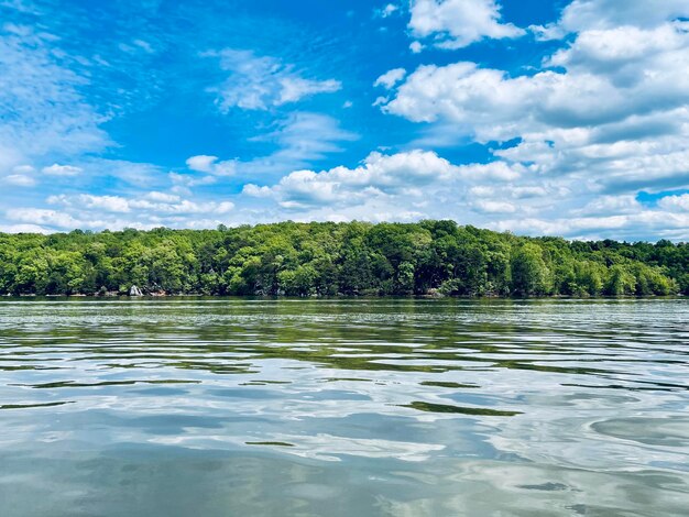 Foto vista panorámica del lago contra el cielo