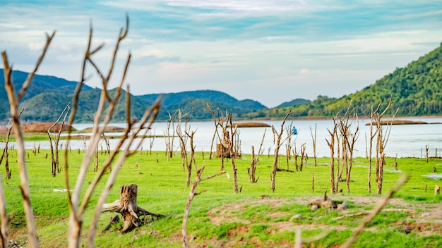 Foto vista panorámica del lago contra el cielo