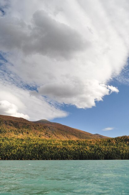 Foto vista panorámica del lago contra el cielo