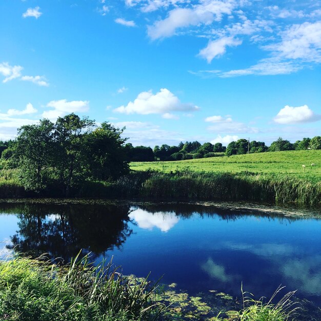 Foto vista panorámica del lago contra el cielo