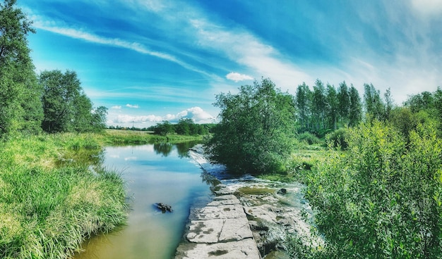 Foto vista panorámica del lago contra el cielo