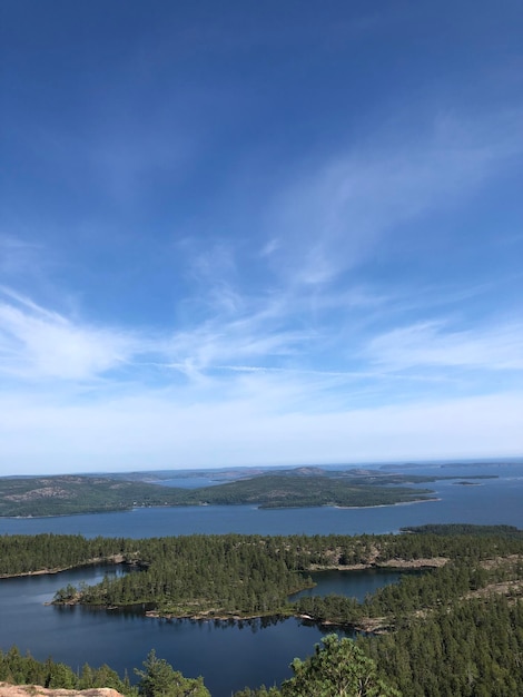 Foto vista panorámica del lago contra el cielo