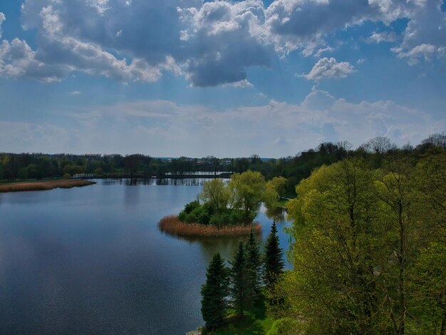 Foto vista panorámica del lago contra el cielo