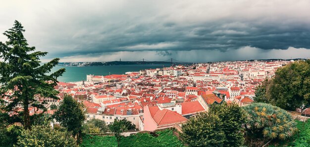 Foto vista panorámica de lisboa, portugal