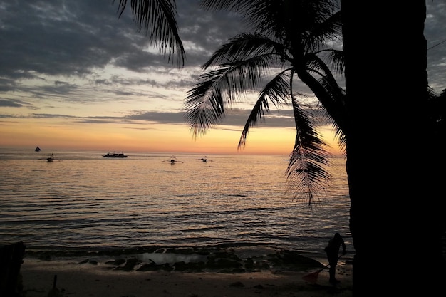 Vista panorámica del mar al atardecer