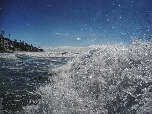 Foto vista panorámica del mar contra el cielo al anochecer