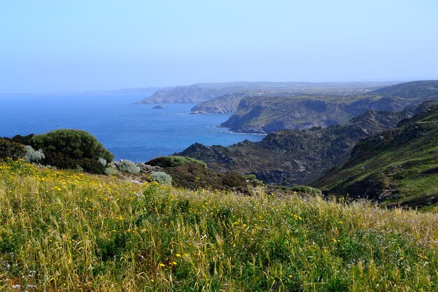 Foto vista panorámica del mar contra el cielo despejado