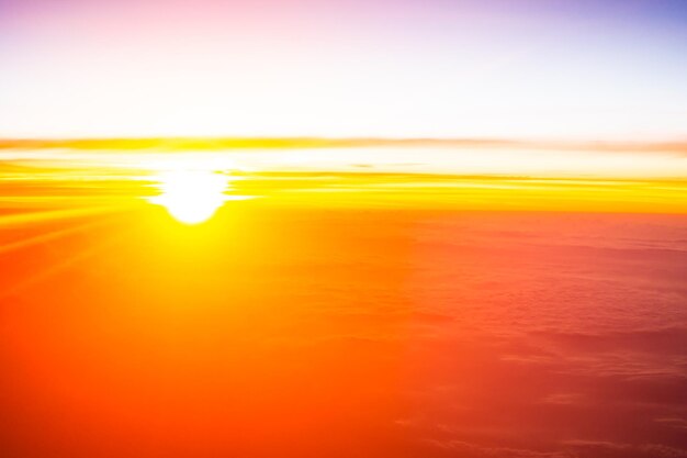 Foto vista panorámica del mar contra el cielo durante la puesta de sol