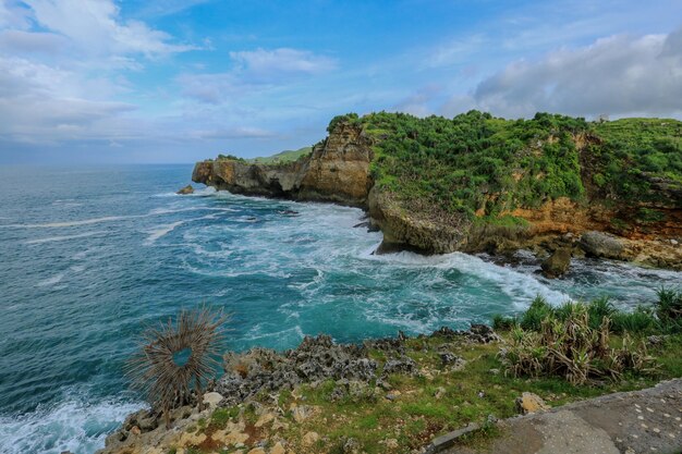 Vista panorámica del mar contra el cielo