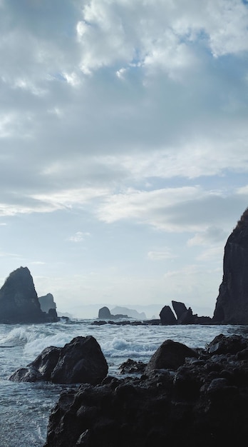 Vista panorámica del mar contra el cielo