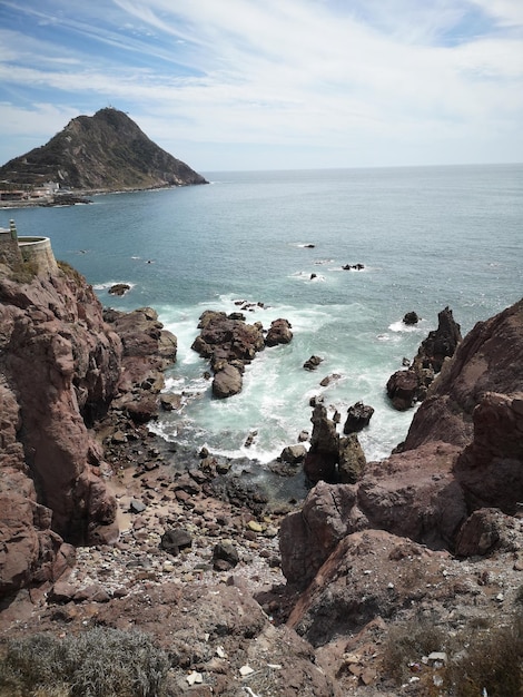 Vista panorámica del mar contra el cielo