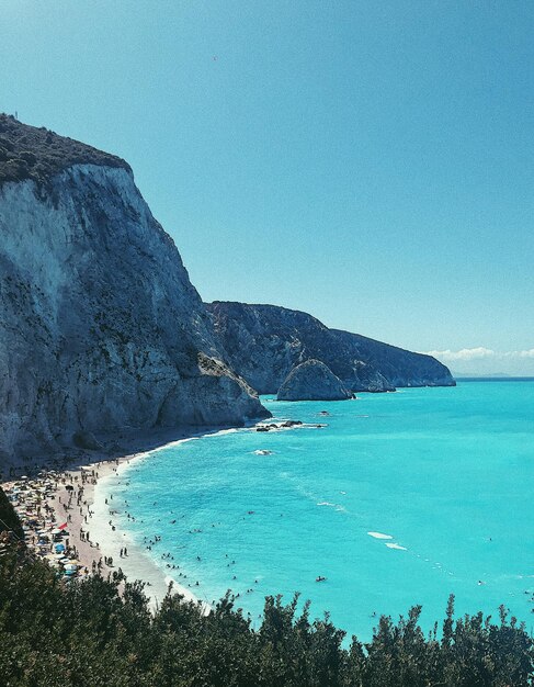 Foto vista panorámica del mar frente a un cielo despejado