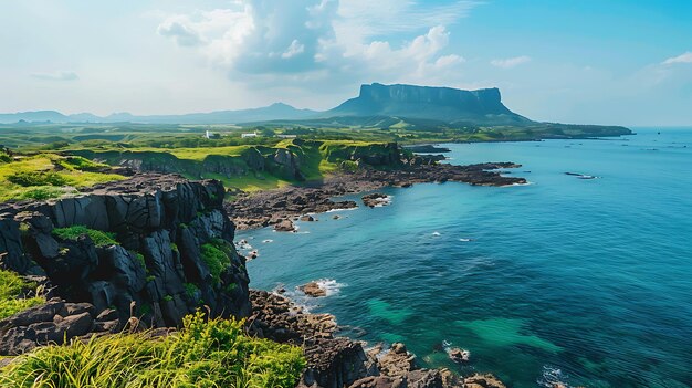 Vista panorámica del mar y de la isla