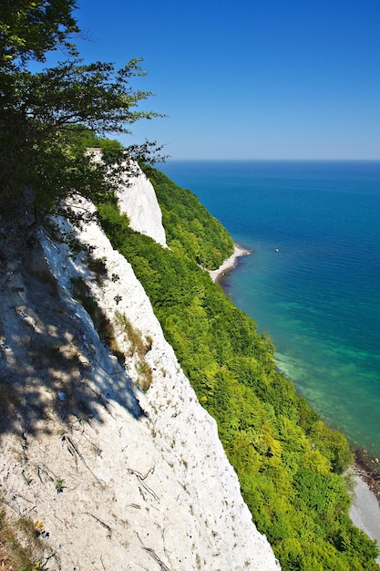 Vista panorámica del mar tranquilo contra el cielo azul claro