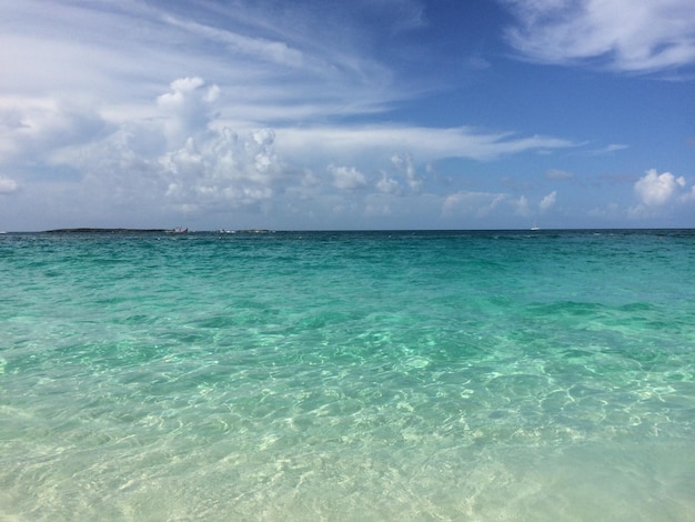 Vista panorámica del mar tranquilo contra el cielo despejado