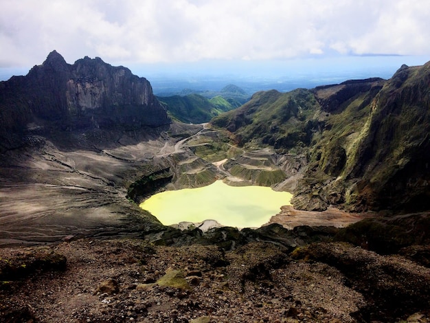 Foto vista panorámica de las montañas contra el cielo