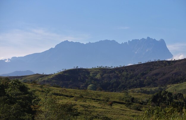 Foto vista panorámica de las montañas contra el cielo