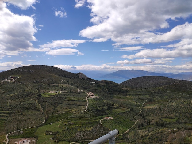 Foto vista panorámica de las montañas contra el cielo