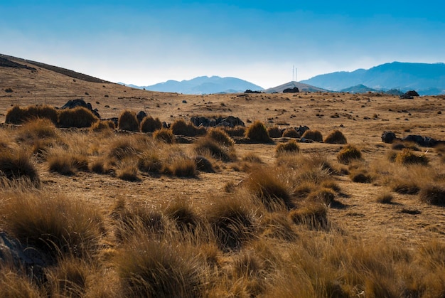 Vista panorámica de las montañas en la Sierra de los Cuchumatanes Huehuetenango Guatemala paisaje árido