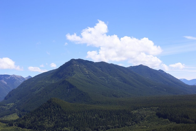 Vista panorámica de las montañas verdes contra el cielo